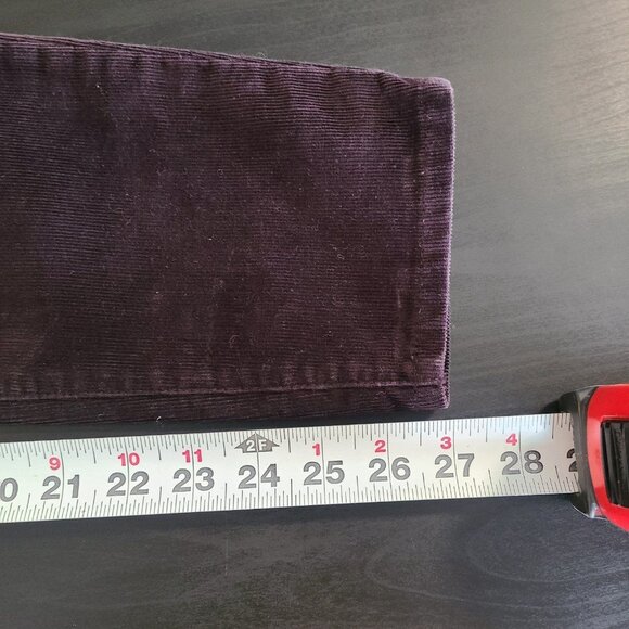 J Crew Corduroy Pants Women 27 Purple Straight Mid Rise - Picture 6 of 10